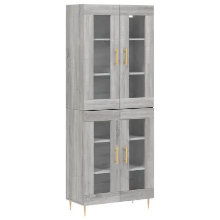 Buffet haut Sonoma gris 69,5x34x180 cm Bois d'ingénierie 2