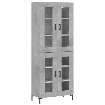 Buffet haut Gris béton 69,5x34x180 cm Bois d'ingénierie 2
