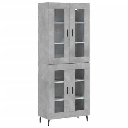 Buffet haut Gris béton 69,5x34x180 cm Bois d'ingénierie 2