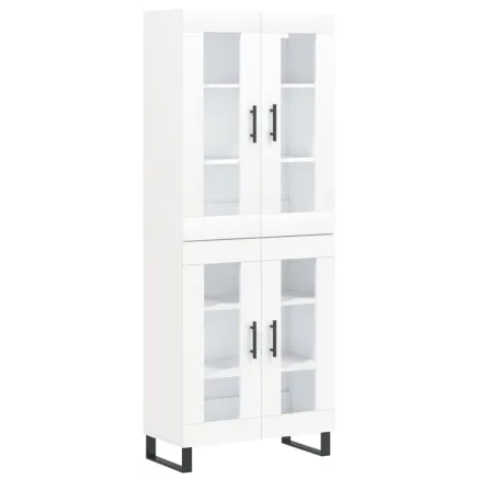 Buffet haut Blanc 69,5x34x180 cm Bois d'ingénierie 2