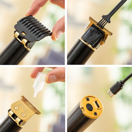 Tondeuse à Cheveux Professionnelle Rechargeable avec Accessoires Trih