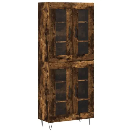 Buffet haut Chêne fumé 69,5x34x180 cm Bois d'ingénierie 2