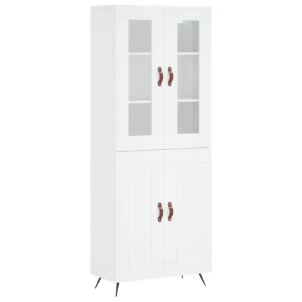 Buffet haut Blanc 69,5x34x180 cm Bois d'ingénierie 2