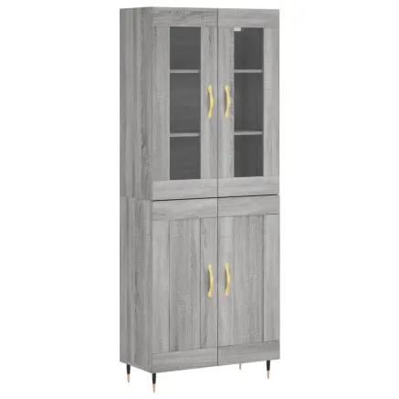 Buffet haut Sonoma gris 69,5x34x180 cm Bois d'ingénierie 2