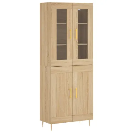 Buffet haut Chêne sonoma 69,5x34x180 cm Bois d'ingénierie 2