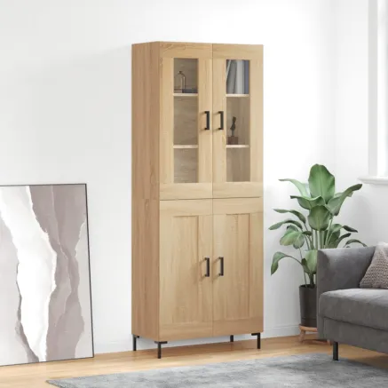 Buffet haut Chêne sonoma 69,5x34x180 cm Bois d'ingénierie