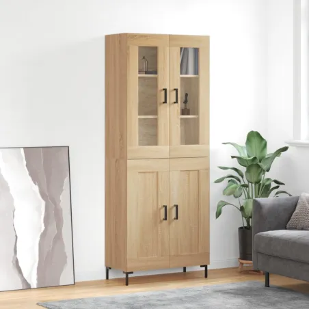 Buffet haut Chêne sonoma 69,5x34x180 cm Bois d'ingénierie