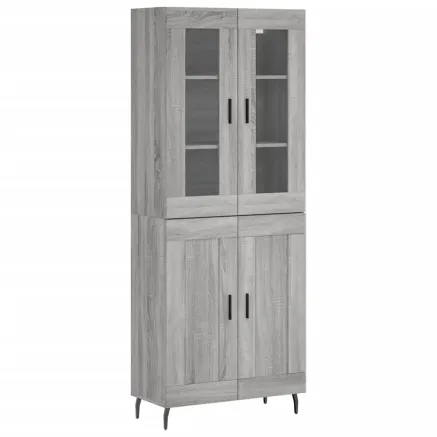 Buffet haut Sonoma gris 69,5x34x180 cm Bois d'ingénierie 2
