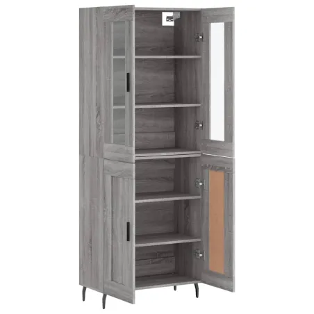 Buffet haut Sonoma gris 69,5x34x180 cm Bois d'ingénierie