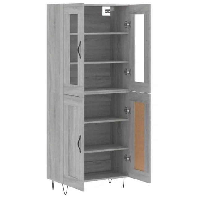 Buffet haut Sonoma gris 69,5x34x180 cm Bois d'ingénierie