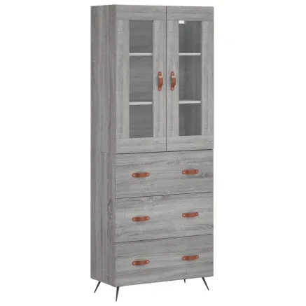 Buffet haut Sonoma gris 69,5x34x180 cm Bois d'ingénierie 2