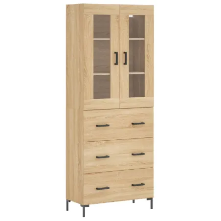 Buffet haut Chêne sonoma 69,5x34x180 cm Bois d'ingénierie