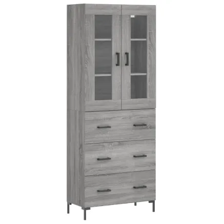 Buffet haut Sonoma gris 69,5x34x180 cm Bois d'ingénierie 2