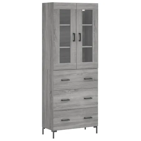 Buffet haut Sonoma gris 69,5x34x180 cm Bois d'ingénierie