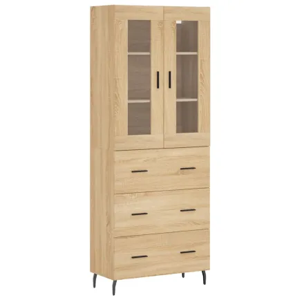 Buffet haut Chêne sonoma 69,5x34x180 cm Bois d'ingénierie 2