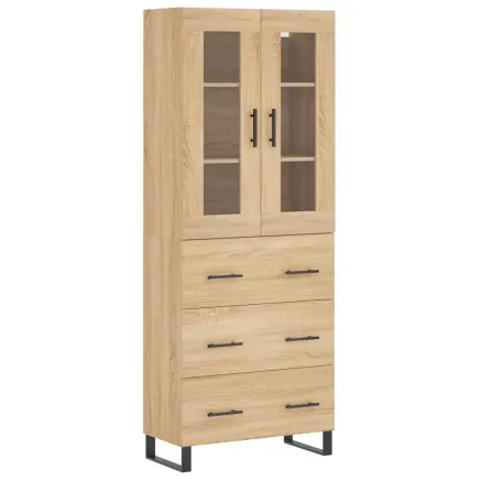 Buffet haut Chêne sonoma 69,5x34x180 cm Bois d'ingénierie 2