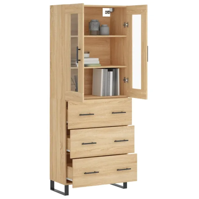 Buffet haut Chêne sonoma 69,5x34x180 cm Bois d'ingénierie