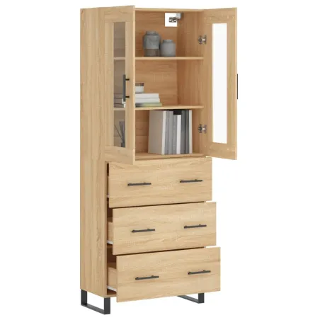 Buffet haut Chêne sonoma 69,5x34x180 cm Bois d'ingénierie