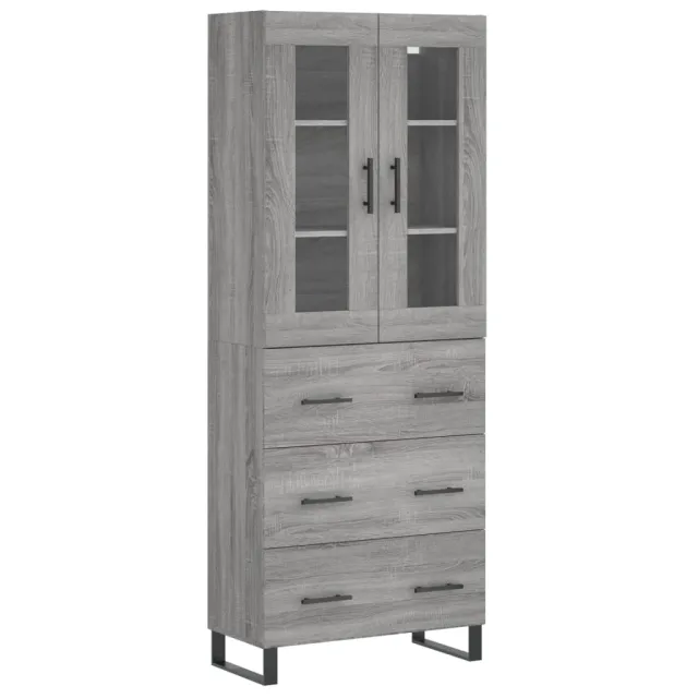 Buffet haut Sonoma gris 69,5x34x180 cm Bois d'ingénierie
