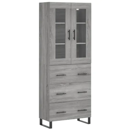 Buffet haut Sonoma gris 69,5x34x180 cm Bois d'ingénierie