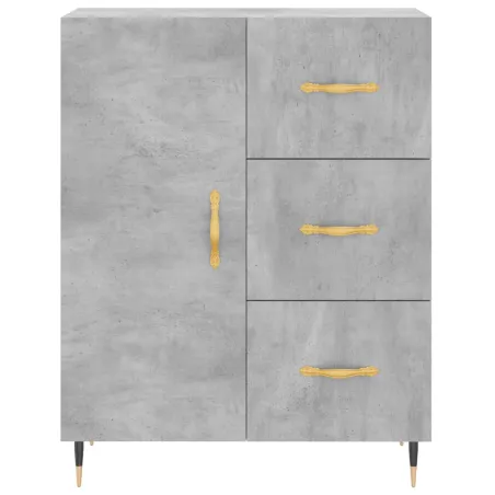 Buffet haut Gris béton 69,5x34x180 cm Bois d'ingénierie