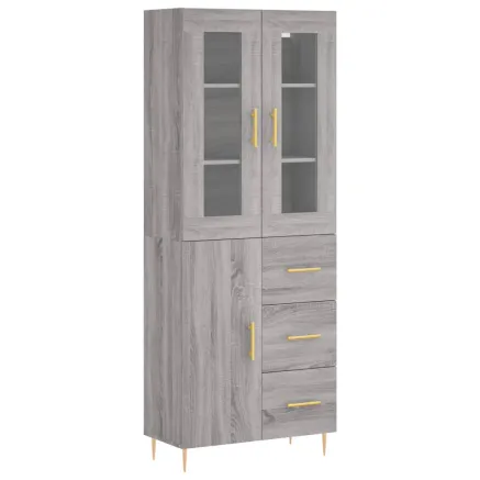 Buffet haut Sonoma gris 69,5x34x180 cm Bois d'ingénierie 2