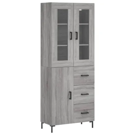 Buffet haut Sonoma gris 69,5x34x180 cm Bois d'ingénierie 2