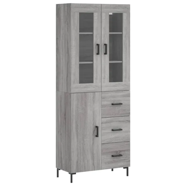 Buffet haut Sonoma gris 69,5x34x180 cm Bois d'ingénierie