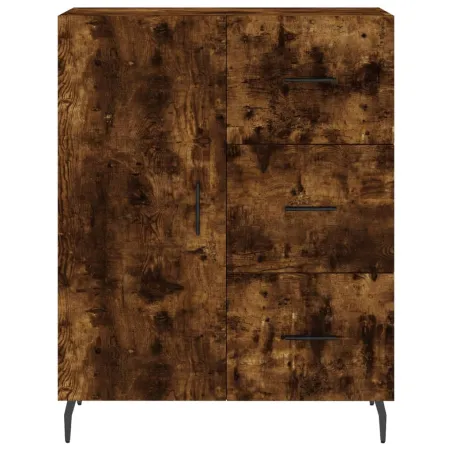 Buffet haut Chêne fumé 69,5x34x180 cm Bois d'ingénierie