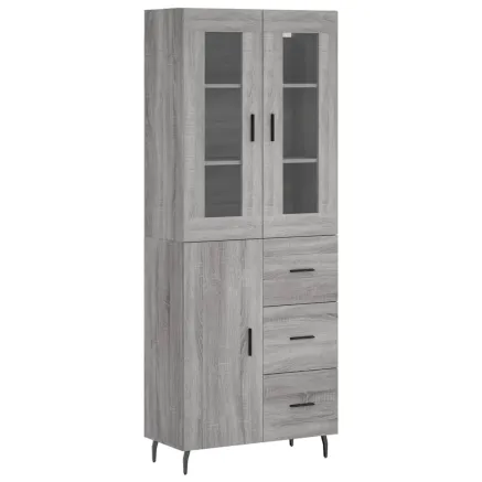 Buffet haut Sonoma gris 69,5x34x180 cm Bois d'ingénierie 2