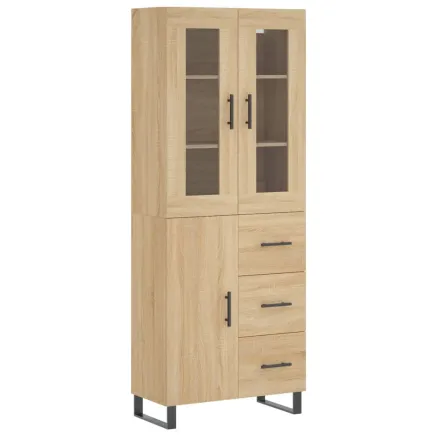 Buffet haut Chêne sonoma 69,5x34x180 cm Bois d'ingénierie 2