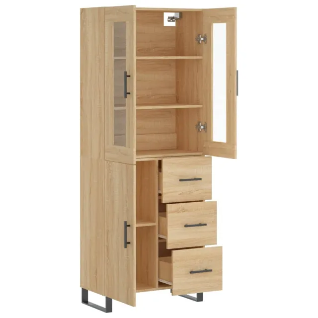 Buffet haut Chêne sonoma 69,5x34x180 cm Bois d'ingénierie