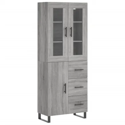 Buffet haut Sonoma gris 69,5x34x180 cm Bois d'ingénierie 2
