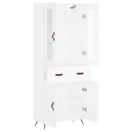 Buffet haut Blanc 69,5x34x180 cm Bois d'ingénierie