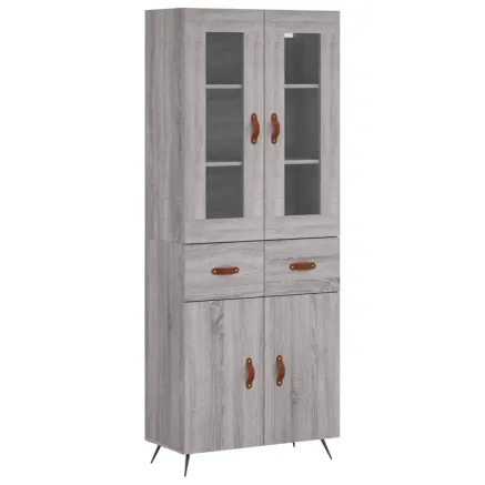Buffet haut Sonoma gris 69,5x34x180 cm Bois d'ingénierie 2