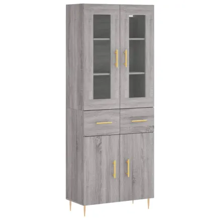 Buffet haut Sonoma gris 69,5x34x180 cm Bois d'ingénierie 2