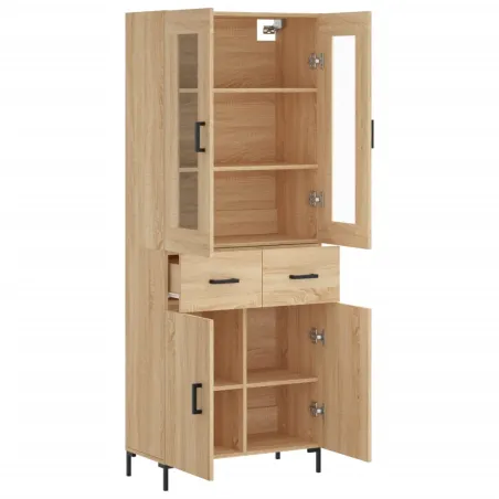 Buffet haut Chêne sonoma 69,5x34x180 cm Bois d'ingénierie