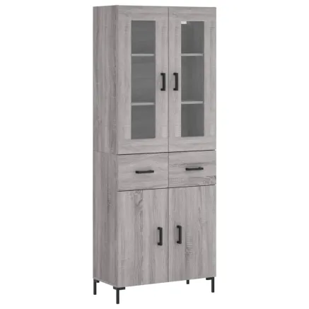 Buffet haut Sonoma gris 69,5x34x180 cm Bois d'ingénierie 2