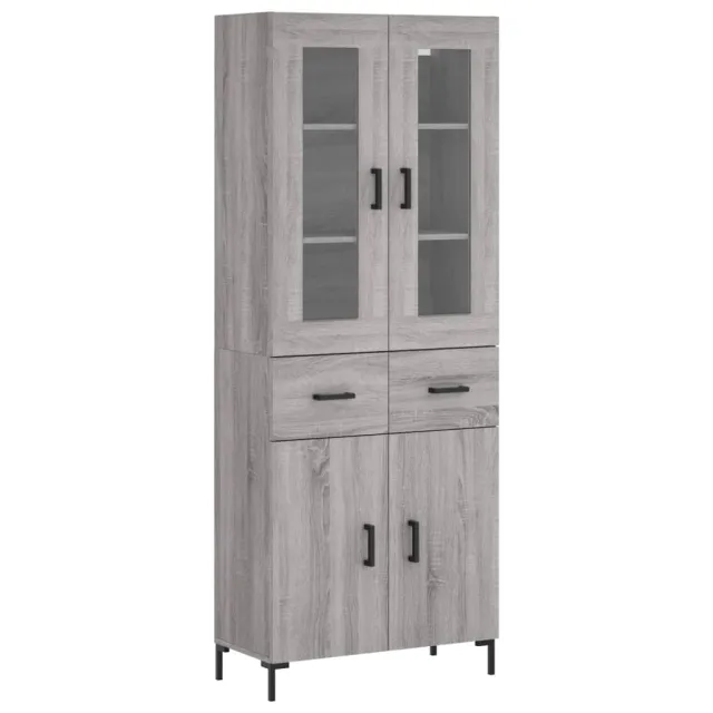 Buffet haut Sonoma gris 69,5x34x180 cm Bois d'ingénierie