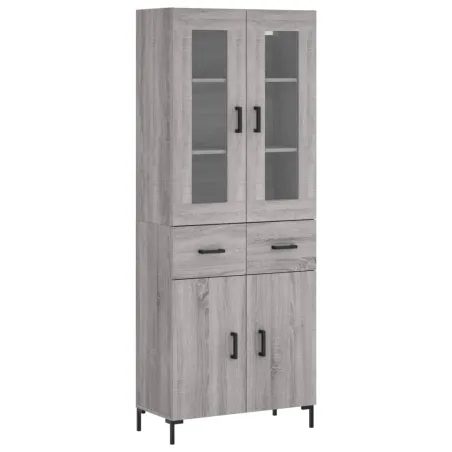 Buffet haut Sonoma gris 69,5x34x180 cm Bois d'ingénierie