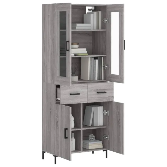 Buffet haut Sonoma gris 69,5x34x180 cm Bois d'ingénierie