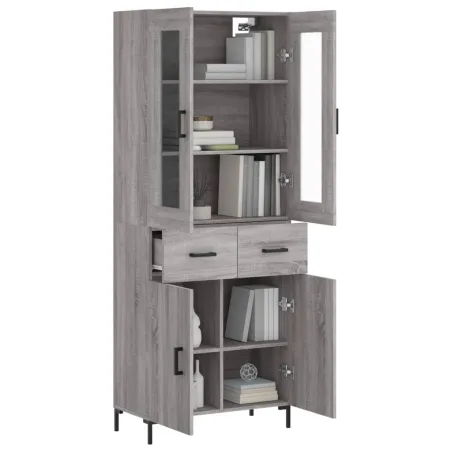 Buffet haut Sonoma gris 69,5x34x180 cm Bois d'ingénierie