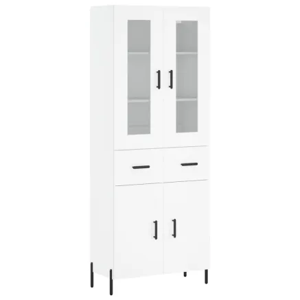 Buffet haut Blanc 69,5x34x180 cm Bois d'ingénierie 2