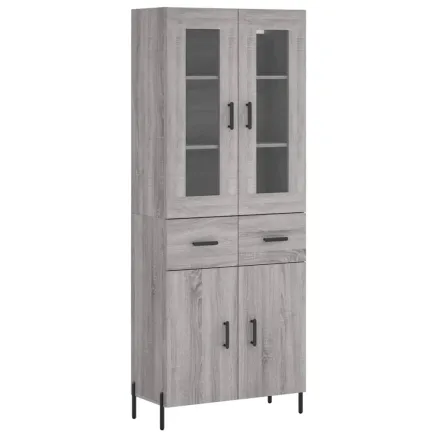 Buffet haut Sonoma gris 69,5x34x180 cm Bois d'ingénierie 2