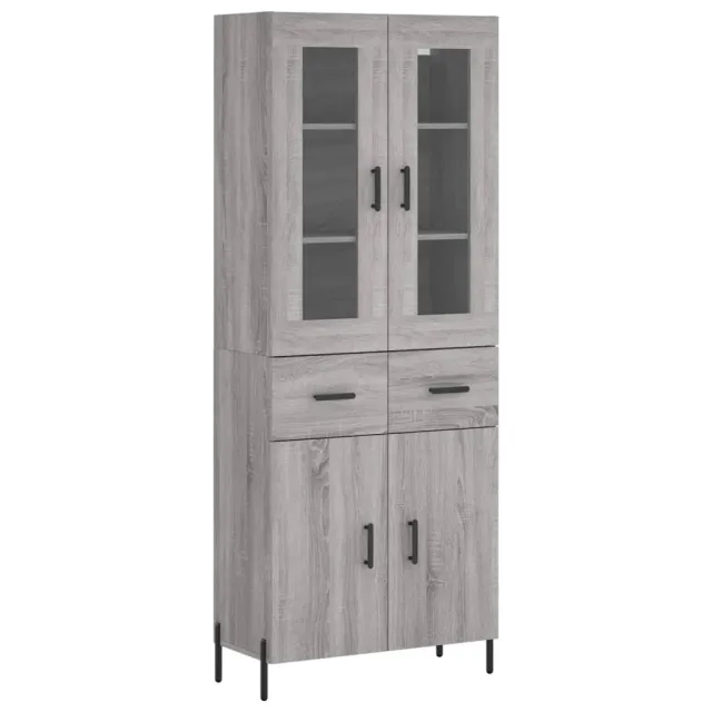 Buffet haut Sonoma gris 69,5x34x180 cm Bois d'ingénierie