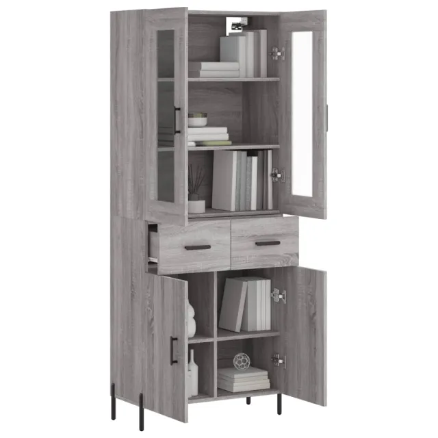 Buffet haut Sonoma gris 69,5x34x180 cm Bois d'ingénierie