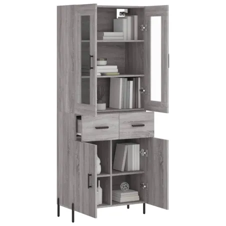 Buffet haut Sonoma gris 69,5x34x180 cm Bois d'ingénierie