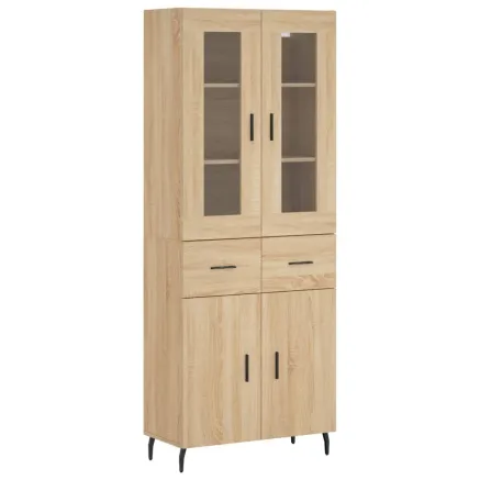 Buffet haut Chêne sonoma 69,5x34x180 cm Bois d'ingénierie 2