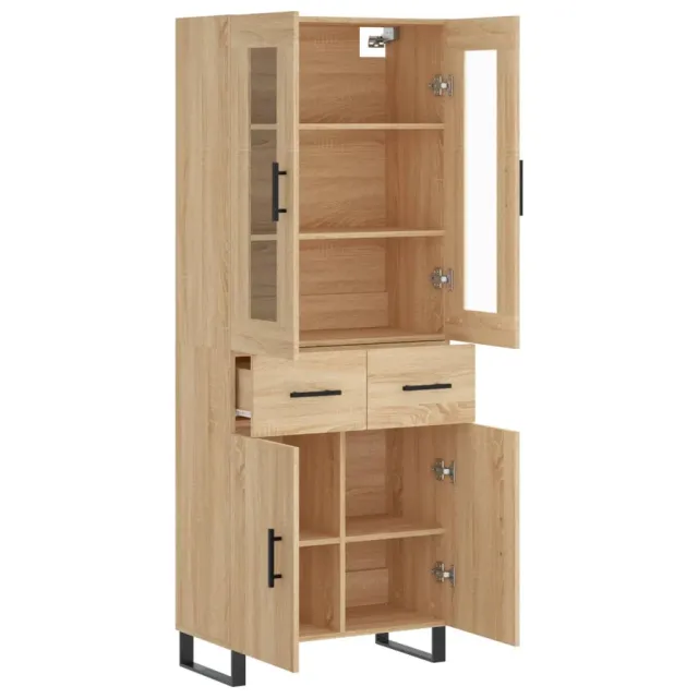Buffet haut Chêne sonoma 69,5x34x180 cm Bois d'ingénierie