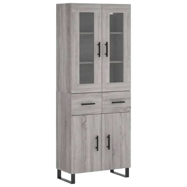 Buffet haut Sonoma gris 69,5x34x180 cm Bois d'ingénierie